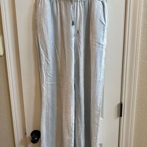 Martha Stewart Women’s Linen Stripe Pants Size M